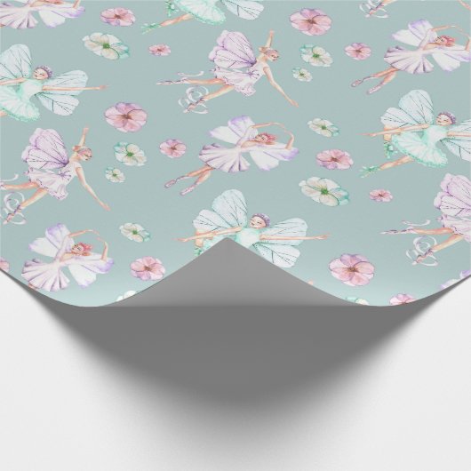 Butterfly Wings Dancing Ballerina Wrapping Paper Geschenkpapier (Ecke)