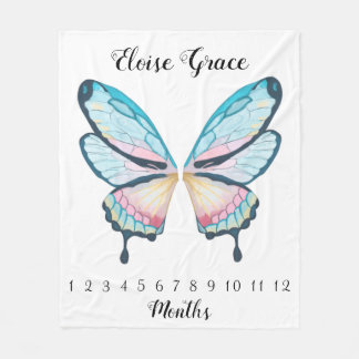 Butterfly Wings Milestone Blanket Fleecedecke
