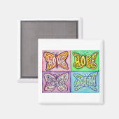 Butterfly Wings Word Art Inspiration Kühlschrankma Magnet (Vorderseite/Rückseite)