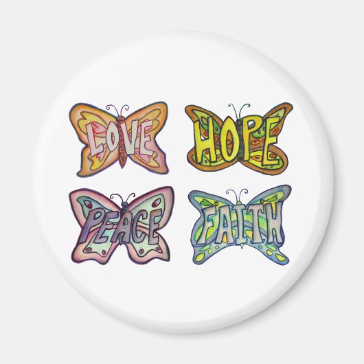 Butterfly Wings Word Art Inspiration Kühlschrankma Magnet (Vorne)