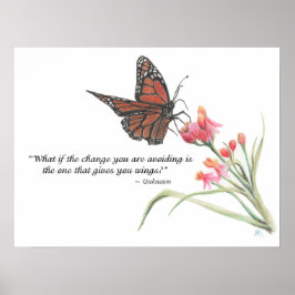 Butterfly Wings Zeichnend Kunstdrucken transformie Poster