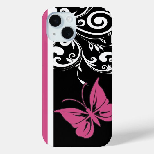 Butterfly Wirbel Cranberry Pink Case-Mate iPhone Hülle (Rückseite)