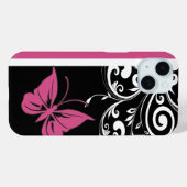 Butterfly Wirbel Cranberry Pink Case-Mate iPhone Hülle (Rückseite (Horizontal))