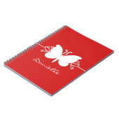 Butterfly-Wirbel-Notebook, rot Notizblock (Linke Seite)