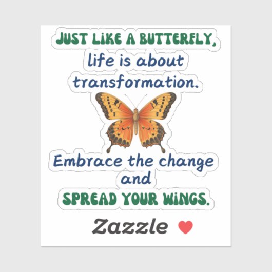 Butterfly Wisdom Custom Cut Vinyl Sticker (Blatt)
