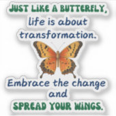 Butterfly Wisdom Custom Cut Vinyl Sticker (Vorderseite)