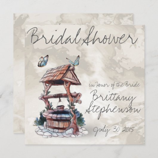 BÜTTERFLY WISHING GUT WEDING EINLADUNG (Vorne/Hinten)