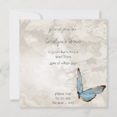 BÜTTERFLY WISHING GUT WEDING EINLADUNG (Rückseite)