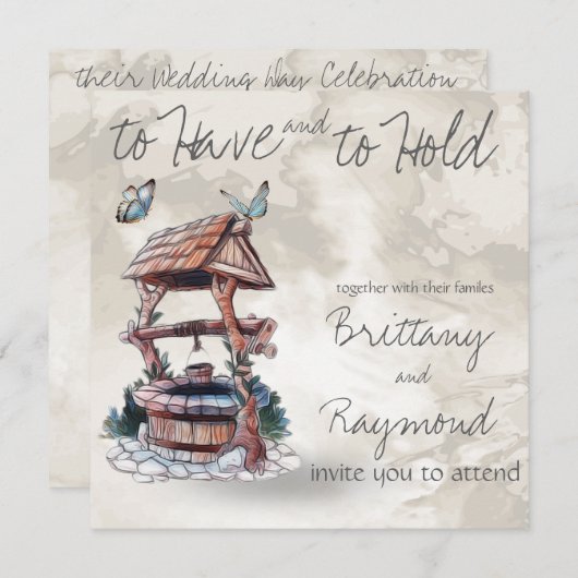 BÜTTERFLY WISHING GUT WEDING EINLADUNG (Vorne/Hinten)