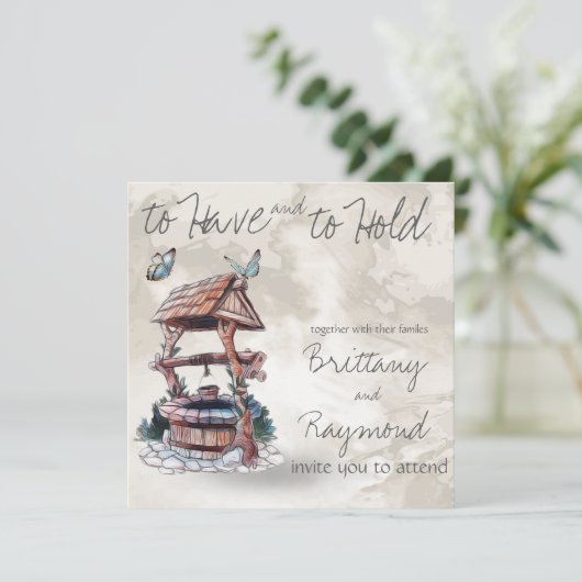 BÜTTERFLY WISHING GUT WEDING EINLADUNG (Stehend Vorderseite)