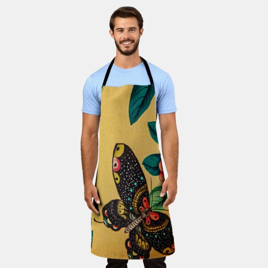 Butterfly with a bush kitchen apron schürze (Getragen)