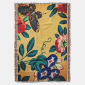 Butterfly with a bush woven jacquard blanket decke (Vorderseite Vertikal)