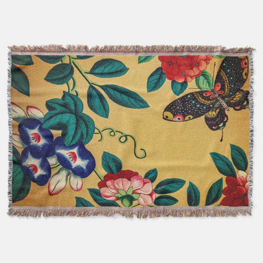 Butterfly with a bush woven jacquard blanket decke (Vorderseite)