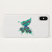 Butterfly with Green Peacock Feathers Case-Mate iPhone Hülle (Rückseite (Horizontal))