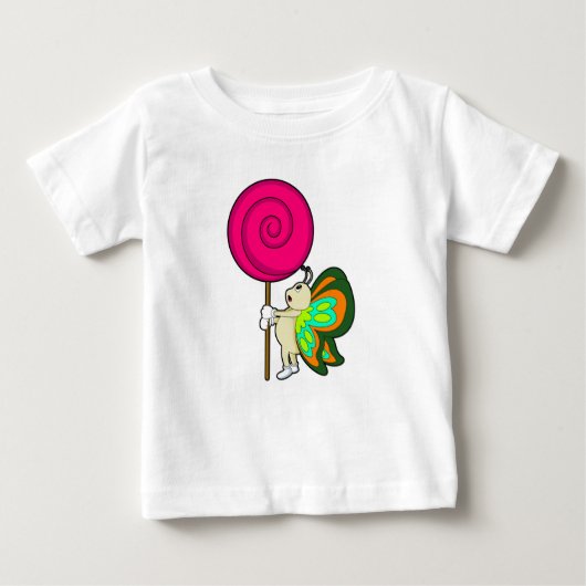 Butterfly with Lollipop Baby T-shirt (Vorderseite)