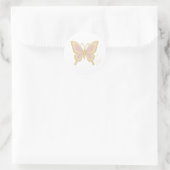 Butterfly with Pearlescent Wings Runder Aufkleber (Tasche)