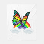 Butterfly with Rainbow Fleecedecke (Vorderseite)