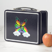Butterfly with Rainbow Metall Brotdose (Beispiel)
