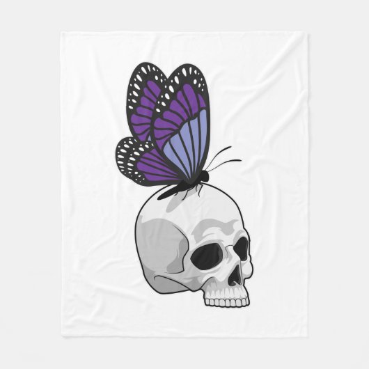 Butterfly with Skull Fleecedecke (Vorderseite)