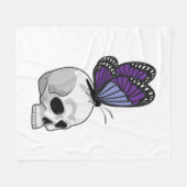 Butterfly with Skull Fleecedecke (Vorderseite (Horizontal))