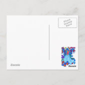 Butterfly Woman Floral Design Postkarte (Rückseite)