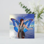 Butterfly Woman Karte (Stehend Vorderseite)