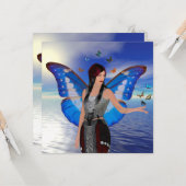 Butterfly Woman Karte (Vorderseite/Rückseite Beispiel)