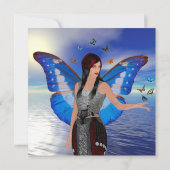 Butterfly Woman Karte (Rückseite)