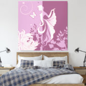 Butterfly Woman Wrapped Canvas Leinwanddruck (Insitu (Schlafzimmer))