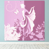 Butterfly Woman Wrapped Canvas Leinwanddruck (Insitu (Holzboden))