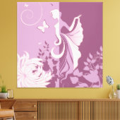 Butterfly Woman Wrapped Canvas Leinwanddruck (Insitu (Wohnzimmer))