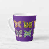 Butterfly Word Art Custom Coffee Latte Cup Tasse (Linke Ecke)