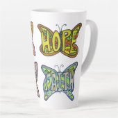 Butterfly Word Art Custom Latte Tasse Cup (Rechte Ecke)