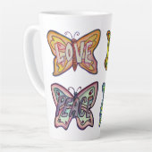 Butterfly Word Art Custom Latte Tasse Cup (Linke Ecke)