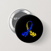 Butterfly World Down Syndrom Day Women Kids Button (Vorne & Hinten)