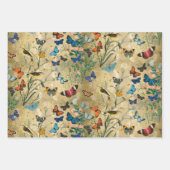 Butterfly Wrapping Paper Flat Sheet Set 3 Geschenkpapier Set (Vorderseite)