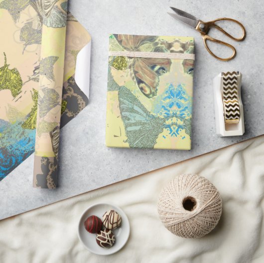 Butterfly Wrapping Paper Geschenkpapier (Kunsthandwerk)