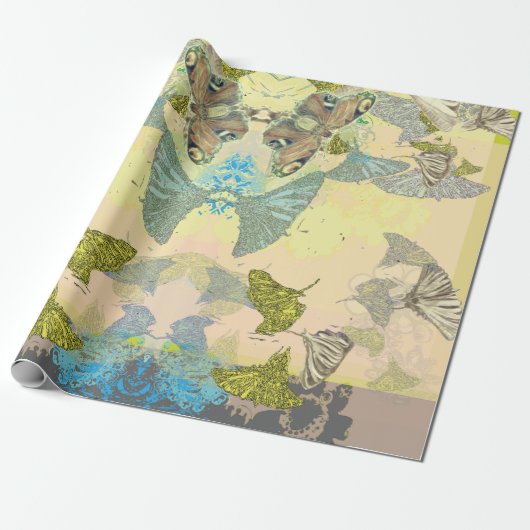 Butterfly Wrapping Paper Geschenkpapier (Ungerollt)