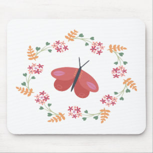 Butterfly Wreath Mouse Pad Mousepad