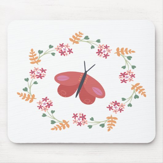 Butterfly Wreath Mouse Pad Mousepad (Vorne)
