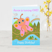 Butterfly wünscht glücklichen Geburtstag Karte (Gelbe Blume)