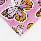 Butterfly Y2K vibe orange Fleecedecke (Ecke)