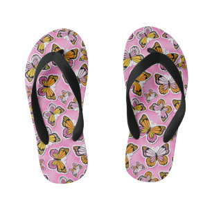 Butterfly Y2K vibe orange Kinderbadesandalen