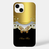 Butterfly Yellow Black Case-Mate iPhone Hülle (Rückseite)