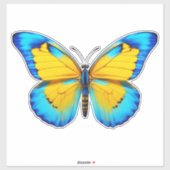 Butterfly Yellow Blue Aufkleber (Blatt)