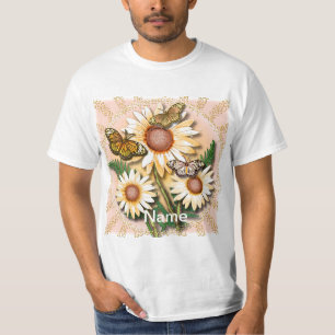 Butterfly Yellow Daisis Blume T-Shirt