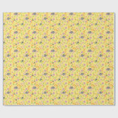 Butterfly Yellow Floral Geschenkpapier (Flach)