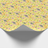 Butterfly Yellow Floral Geschenkpapier (Ecke)