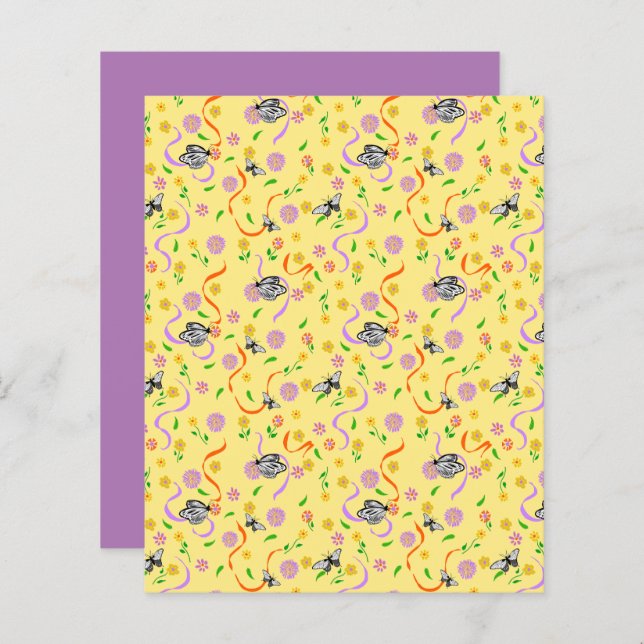 Butterfly Yellow Floral Scrapbook (Vorne/Hinten)