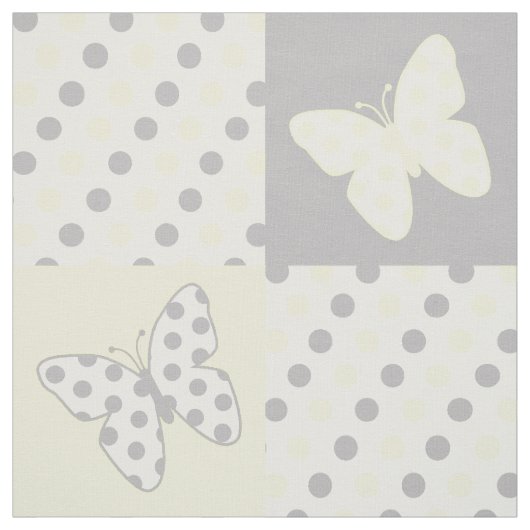 Butterfly Yellow Polka Dots Stoff (Muster)